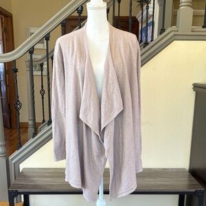 Barefoot Dreams S/M Bamboo Chic Lite Calypso Wrap Cardigan Pale Pink/Taupe
